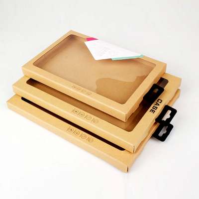 Material Color Embossed Cosmetics Folding Paper Lid And Tray Transparent Pvc Window Corrugated Packaging Box For  Case